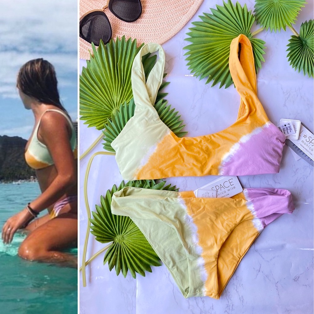 L*SPACE Tie Dye Set - Lizzie Bikini Top & Sandy Classic Bottoms - L